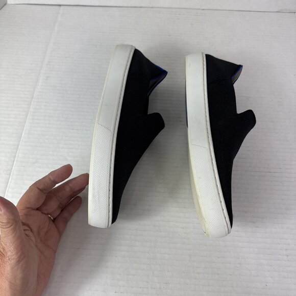 Rothy Women's 9.5 The Original Slip On Sneakers Black Knit Upper - Picture 11 of 16